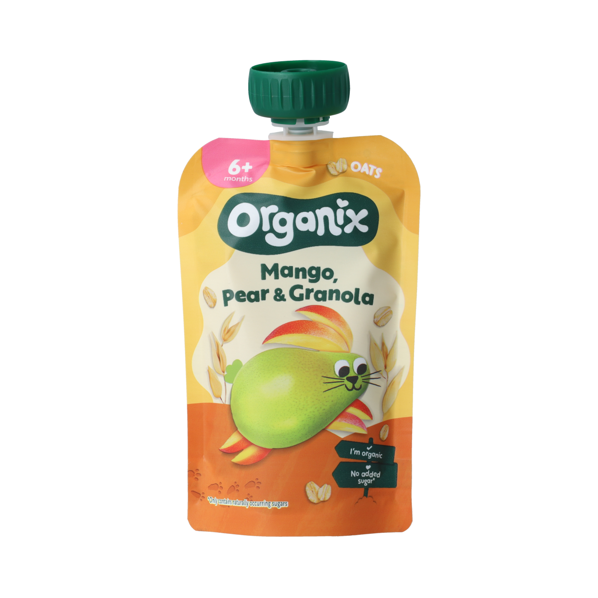 Organix Knijpfruit mango, peer & granola 6+ mnd bio 100.00 Gram