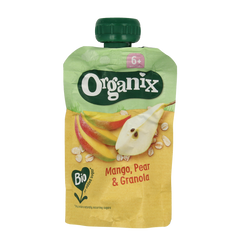 Organix Knijpfruit mango, peer & granola 6+ mnd bio 100.00 Gram