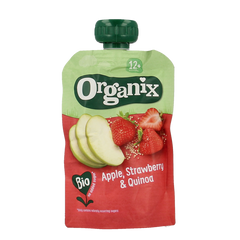 Organix Knijpfruit appel, aardbei & quinoa 12 maanden bio 100 Gram