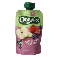 Organix Knijpfruit appel, aardbei en bosbessen 6+M bio 100 Gram