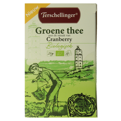 Terschellinger Groene thee cranberry bio 18 Zakjes