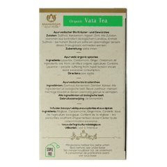 Maharishi Ayurv Vata theezakjes bio 15 Zakjes