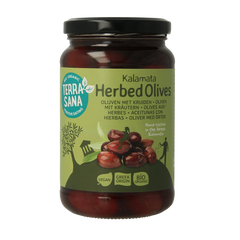 TerraSana Kalamata olijven in kruidenolie bio 345 Gram