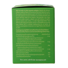 TerraSana Matcha premium groene thee bio 30 Gram
