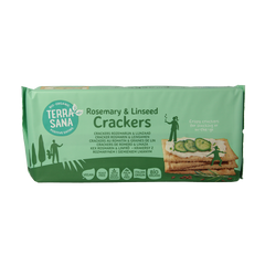TerraSana Crackers rozemarijn & lijnzaad bio 250 Gram