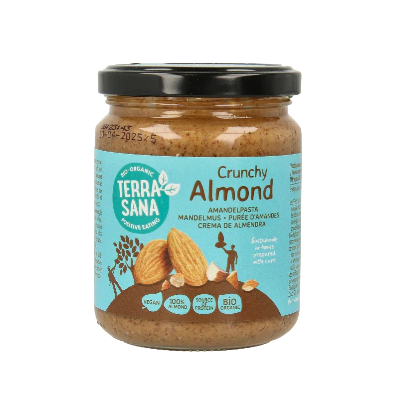 TerraSana Amandelpasta bruin crunchy bio 250 Gram
