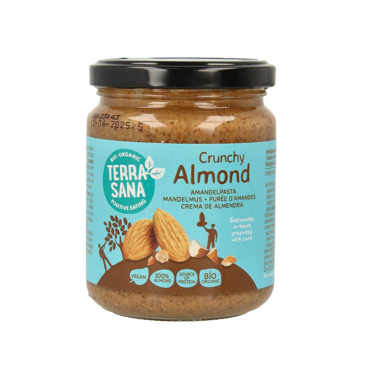 TerraSana Amandelpasta bruin crunchy bio 250.00 Gram