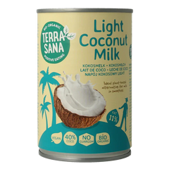 TerraSana Kokosmelk light 11% vet bio 400 Milliliter