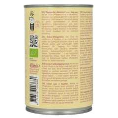 TerraSana Kokosmelk slagroom 30% vet bio 400 Milliliter