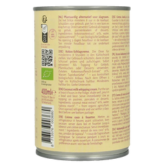 TerraSana Kokosmelk slagroom 30% vet bio 400 Milliliter