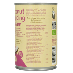 TerraSana Kokosmelk slagroom 30% vet bio 400 Milliliter