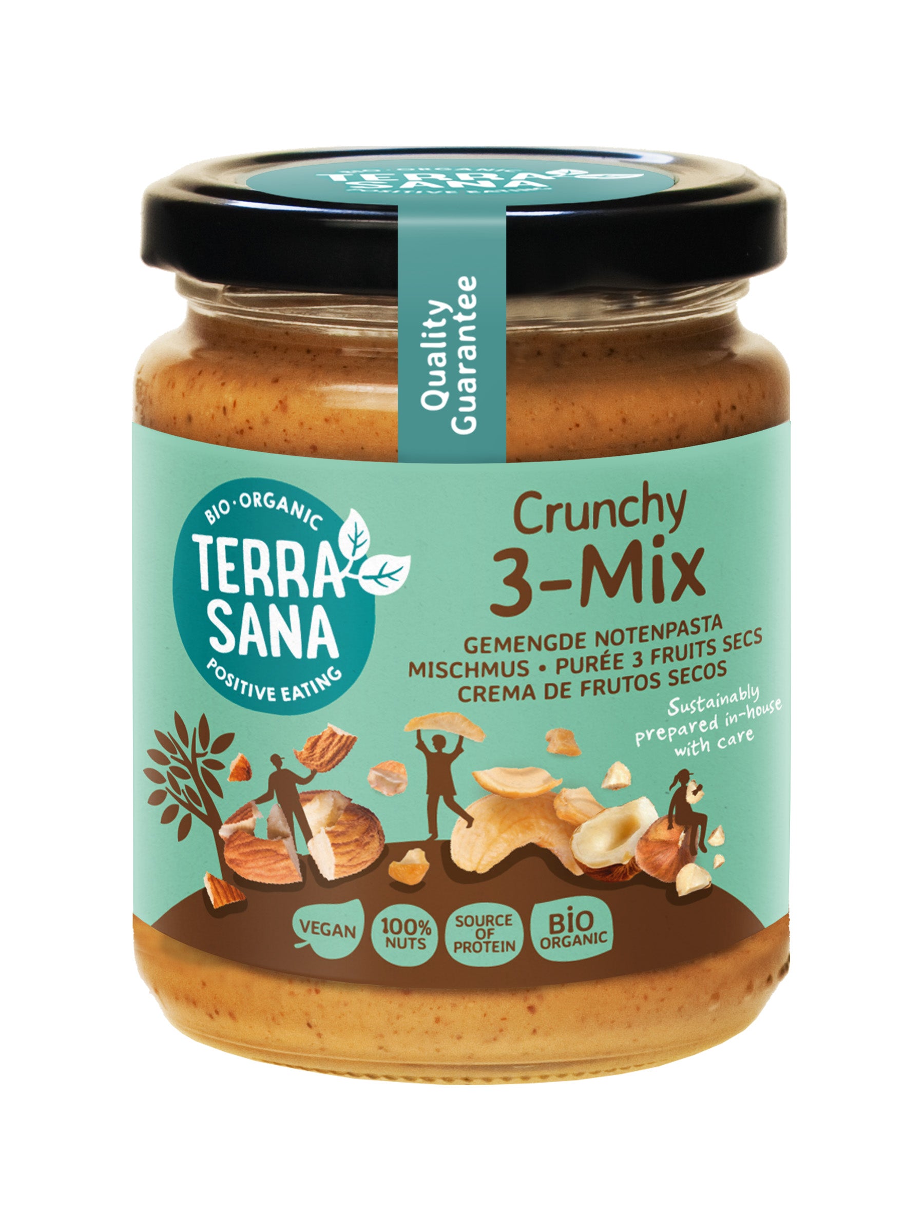TerraSana 3-Mix crunchy notenpasta bio 250.00 Gram