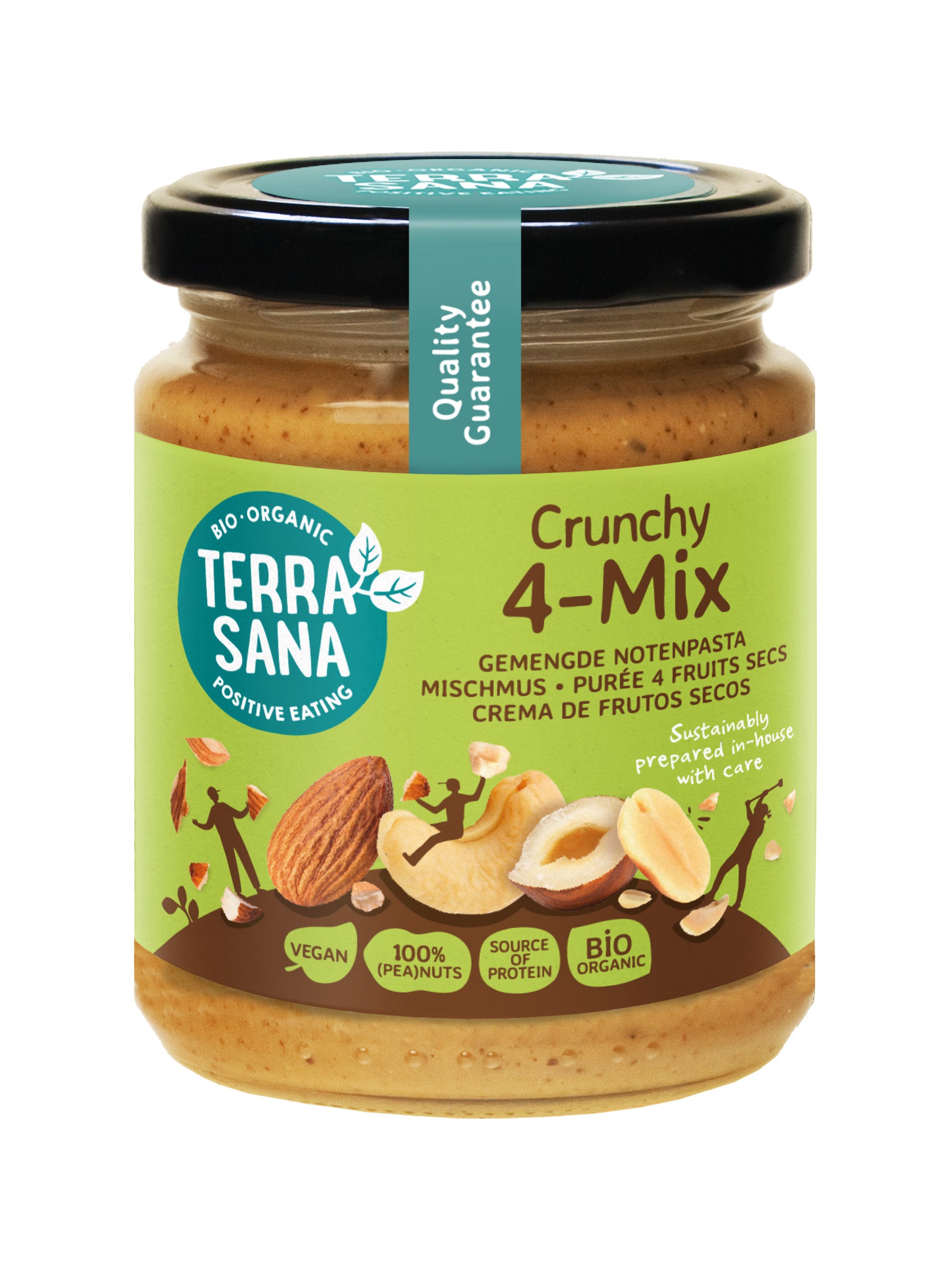 TerraSana 4-Mix crunchy notenpasta bio 250.00 Gram