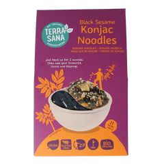 TerraSana Konjak noodles zwarte sesam bio 250 Gram