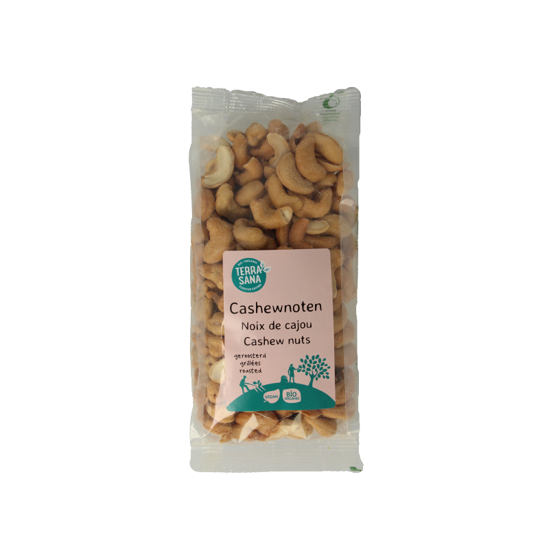 TerraSana Cashewnoten roasted zonder zout bio 250 Gram
