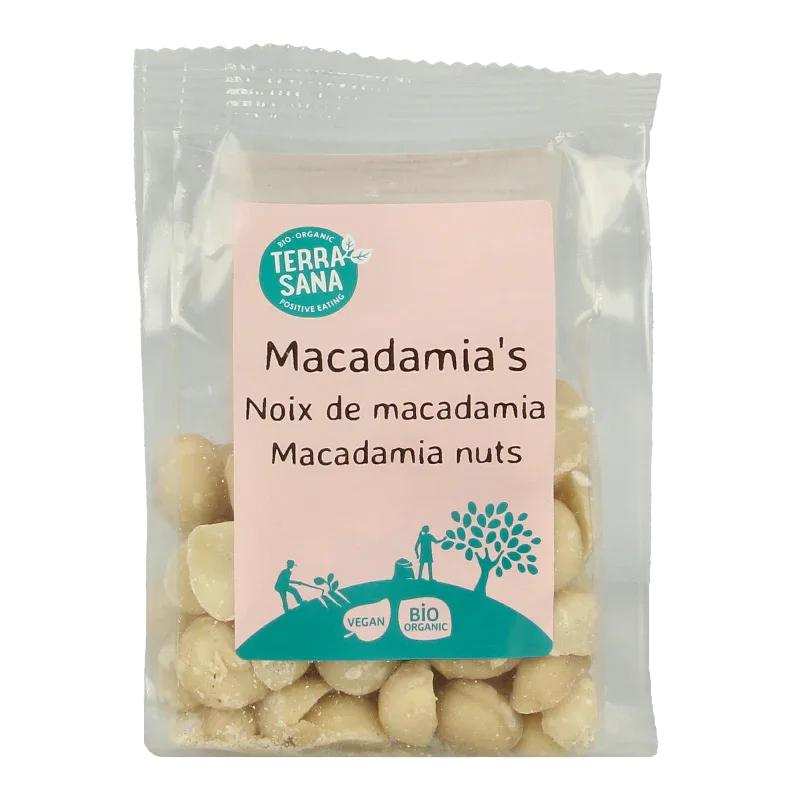 TerraSana RAW Macadamianoten gepeld bio 100 Gram