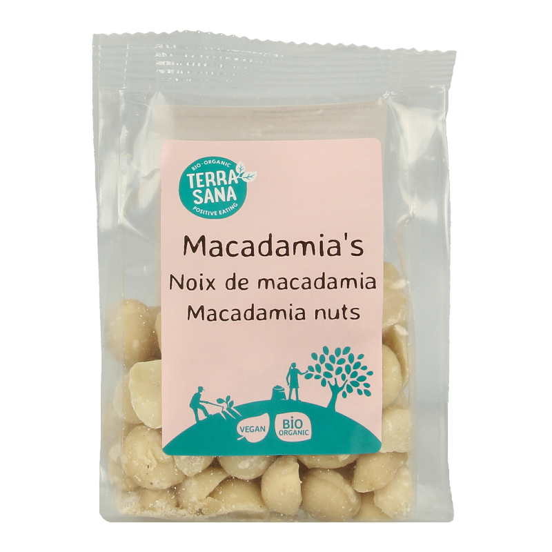 TerraSana RAW Macadamianoten gepeld bio 100 Gram