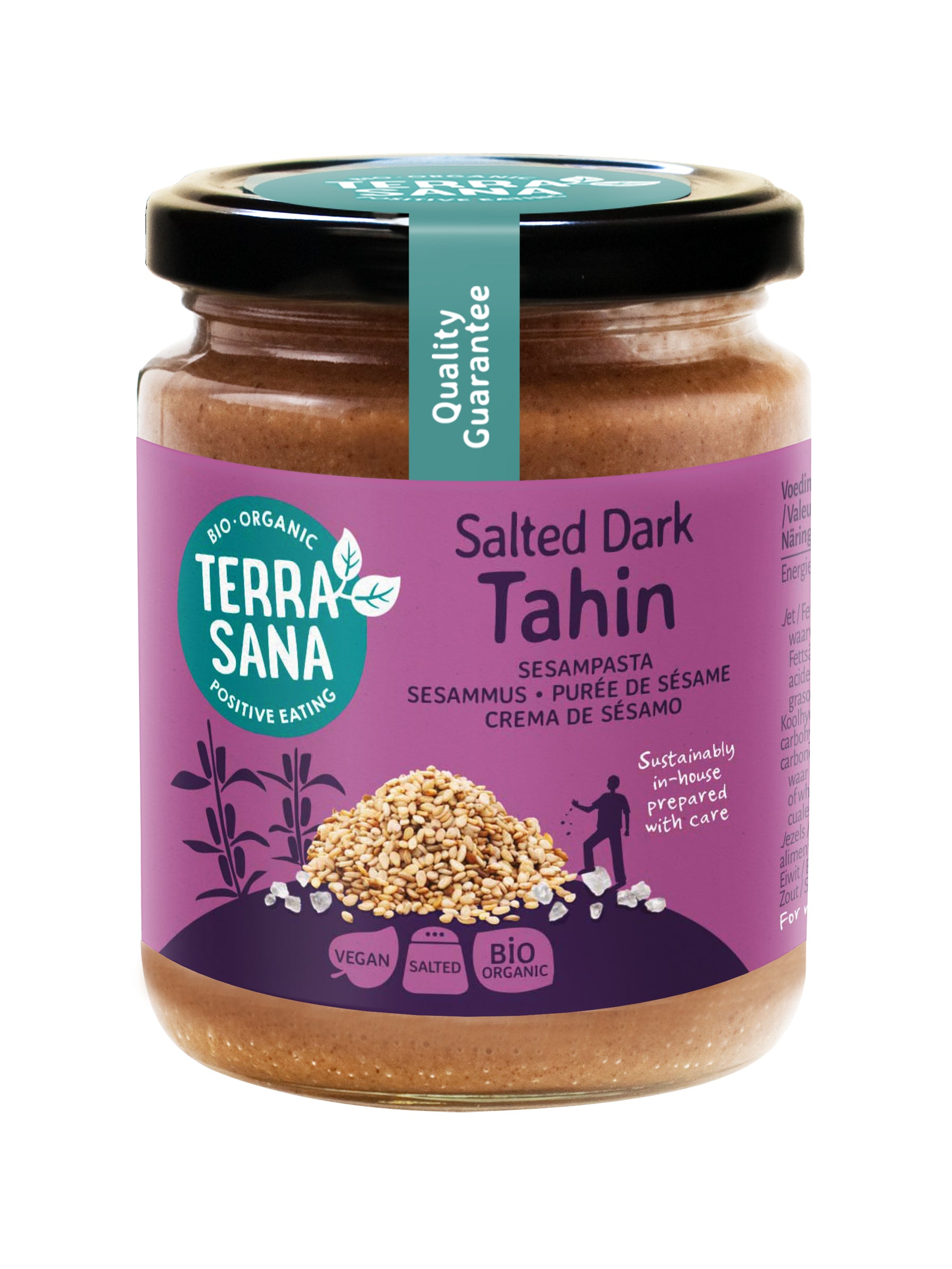 TerraSana Tahin bruin sesampasta met zeezout bio 250.00 Gram