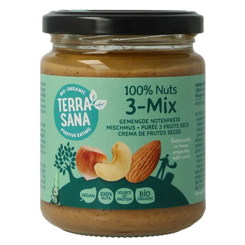 TerraSana 3 mix notenpasta zonder pinda bio 250 Gram