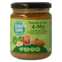 TerraSana 4 mix gemengde notenpasta zonder zout bio 250.00 Gram