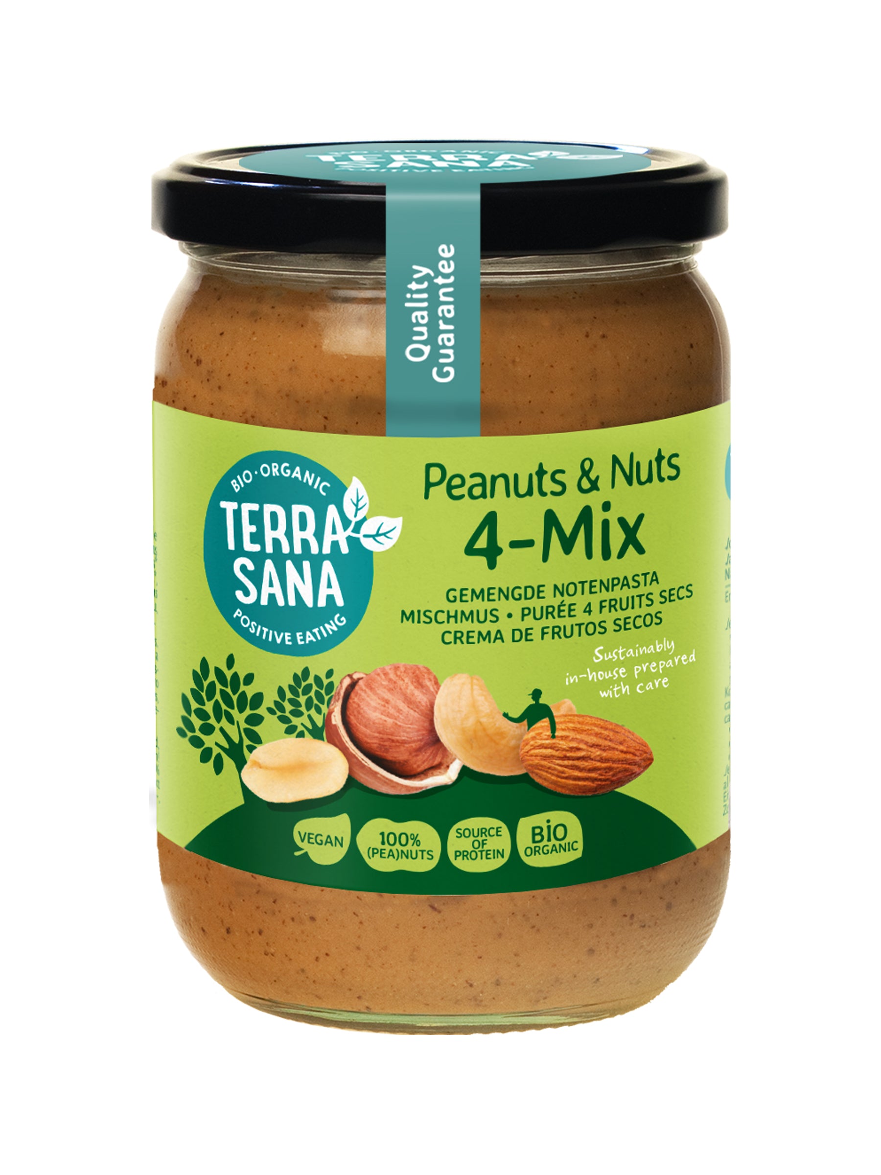 TerraSana 4 mix gemengde notenpasta zonder zout bio 500.00 Gram
