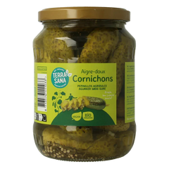 TerraSana Augurken fris zoet/zuur bio 670 Gram