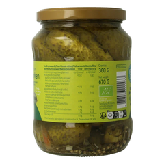 TerraSana Augurken fris zoet/zuur bio 670 Gram