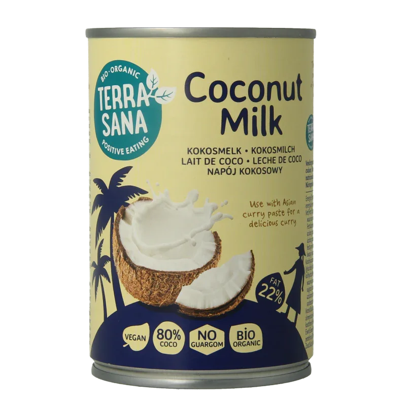 TerraSana Kokosmelk 22% vet bio 400 Milliliter