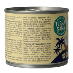 TerraSana Kokosmelk 22% vet bio 200 Milliliter