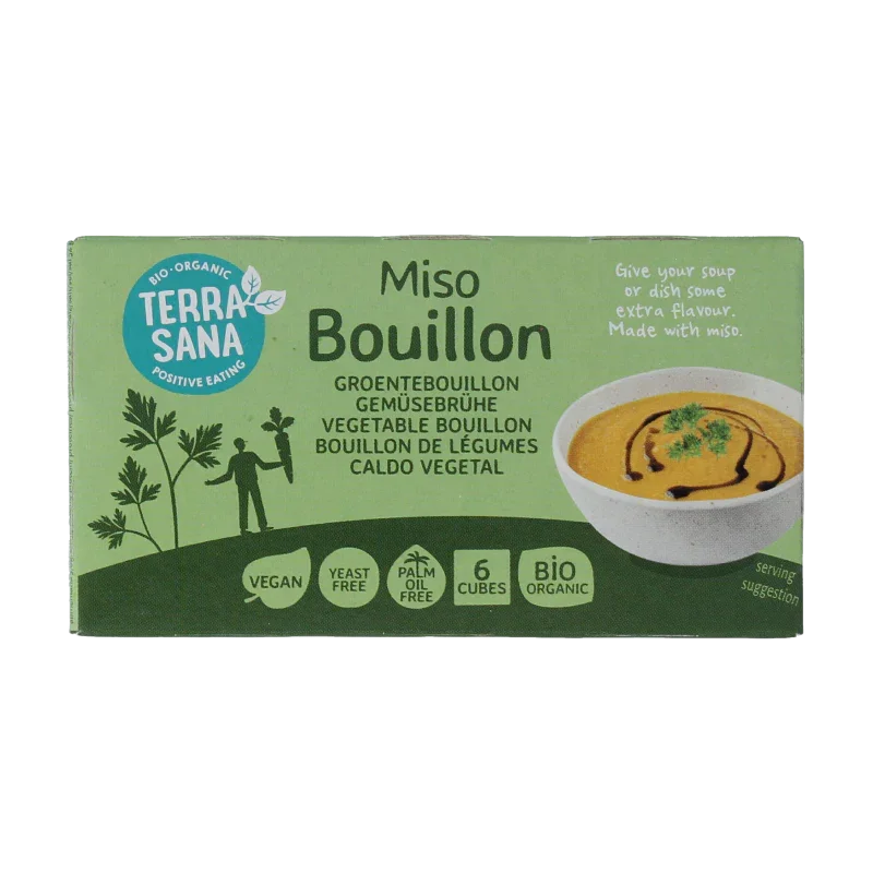 TerraSana Groente bouillon miso blokjes gistvrij bio 64 Gram