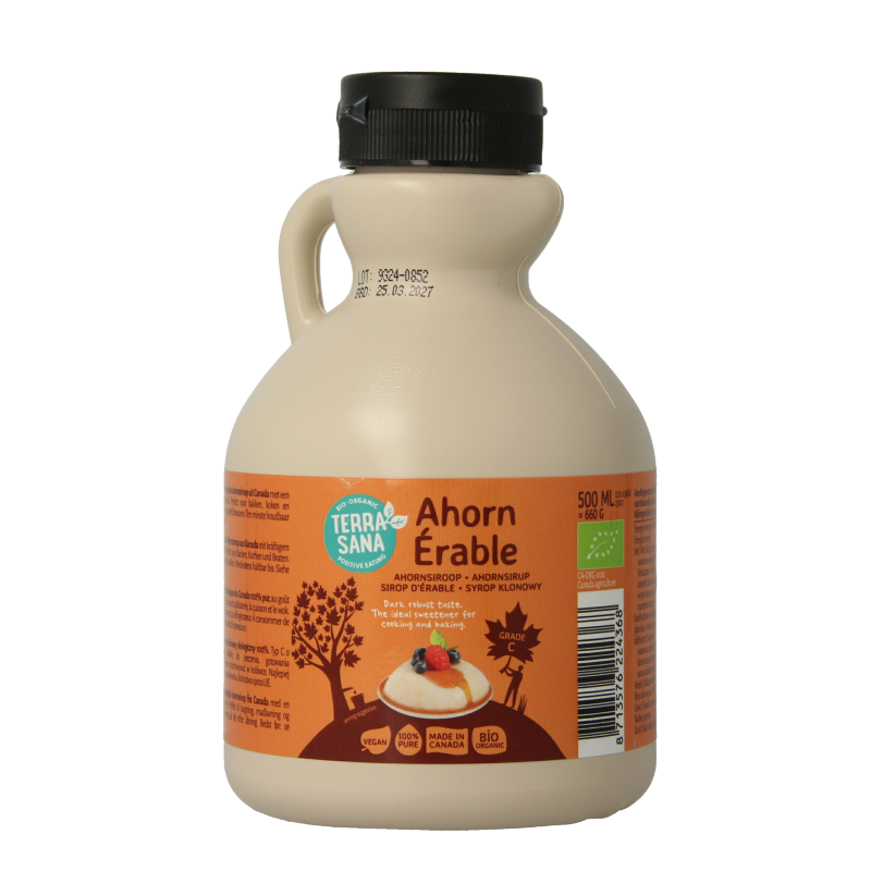 TerraSana Ahornsiroop graad C in jug bio 500 Milliliter