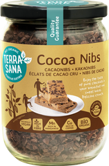 TerraSana Raw cacao nibs in glas bio 230 Gram