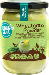 TerraSana Raw tarwegras poeder in glas bio 130 Gram