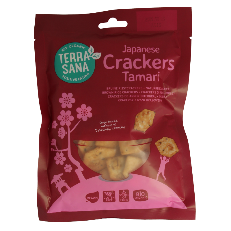 TerraSana Japanse bruine rijstcrackers eko 60 Gram