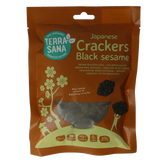 TerraSana Japanse bruine rijstcrackers zwarte sesam bio 60 Gram