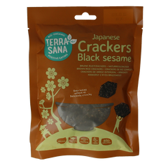 TerraSana Japanse bruine rijstcrackers zwarte sesam bio 60 Gram