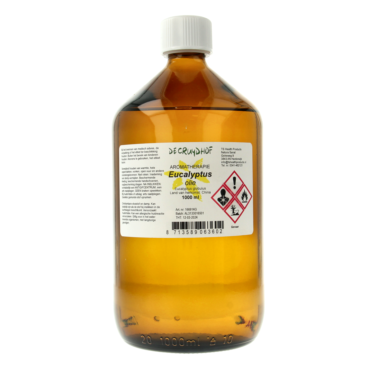 De Cruydhof Eucalyptus olie 1.00 Liter