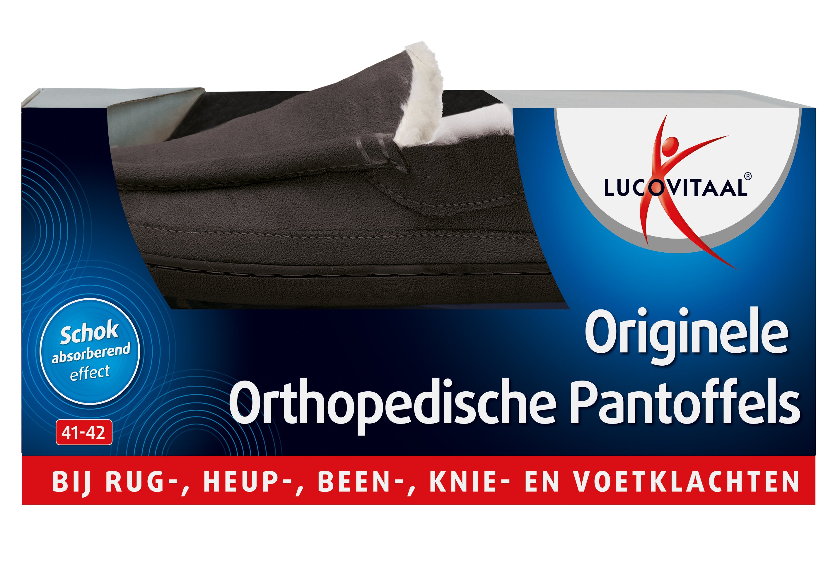 Lucovitaal Orthopedische pantoffels antraciet maat 41-42 1 Paar