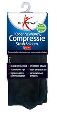Lucovitaal Koper compressie steunsok maat 36-41 zwart 1.00 Paar
