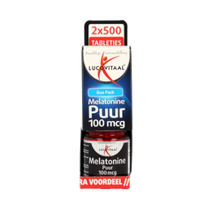 Lucovitaal Melatonine duo 0.1mg 2 x 500 tabletten 1000 Tabletten
