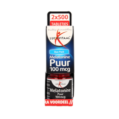 Lucovitaal Melatonine duo 0.1mg 2 x 500 tabletten 1000.00 Tabletten