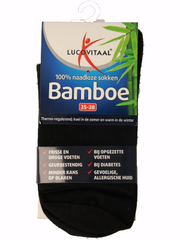 Lucovitaal Bamboe sok lang zwart maat 35-38 1 Paar