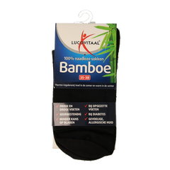 Lucovitaal Bamboe sok lang zwart maat 35-38 1 Paar