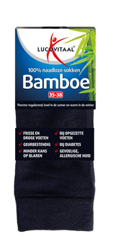 Lucovitaal Bamboe sok lang blauw maat 35-38 1 Paar