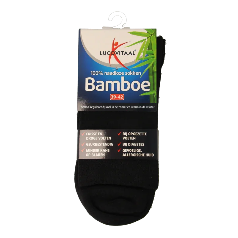 Lucovitaal Bamboe sok lang blauw maat 39-42 1 Paar