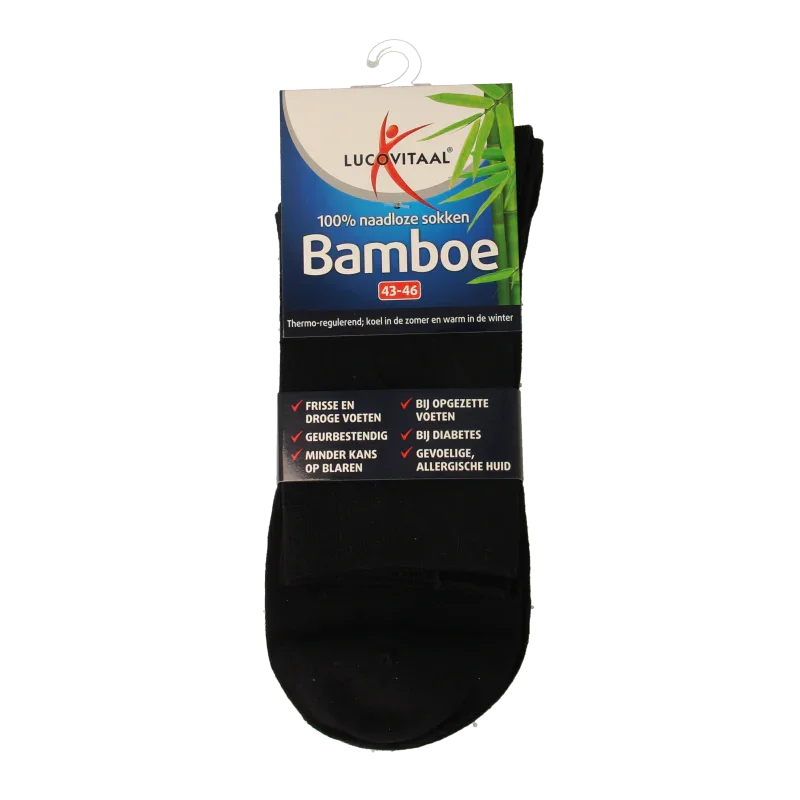 Lucovitaal Bamboe sok lang blauw maat 43-46 1 Paar
