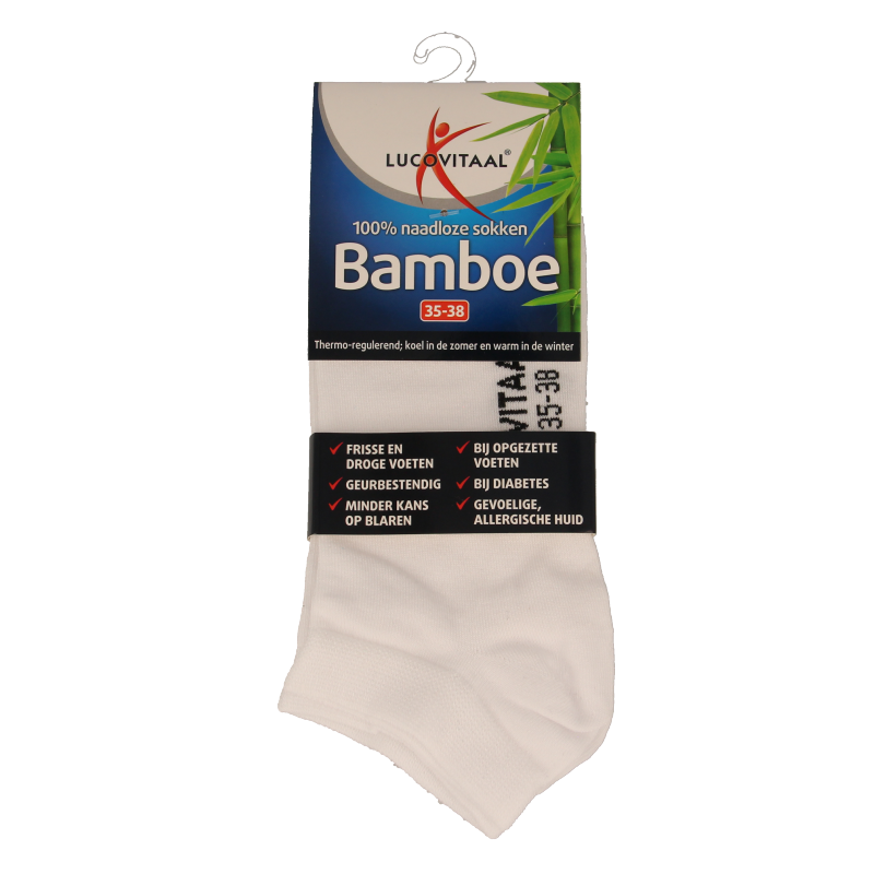 Lucovitaal Bamboe enkelsok wit maat 35-38 1 Paar