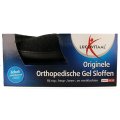 Lucovitaal Orthopedische gel sloffen zwart maat 38-39 1 Paar