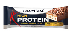 Lucovitaal Protein high reep crunchy amandel toffee 1 Stuks