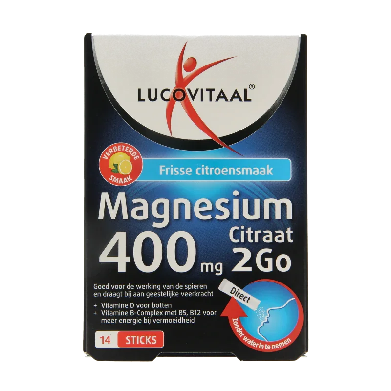 Lucovitaal Magnesium citraat 400mg 2go sticks 14 Stuks